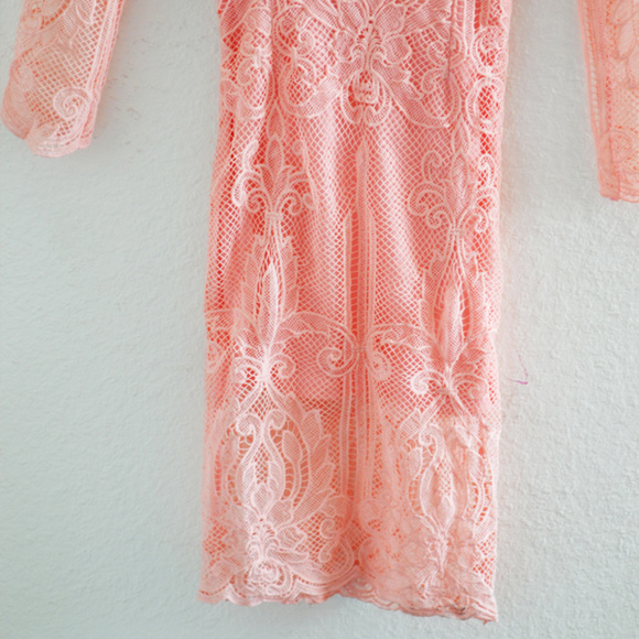 Pink Ornate Lace Dress Size Small - Picture 4 of 8